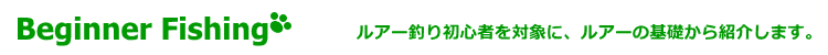 ルアー釣り初心者のコーナーです。